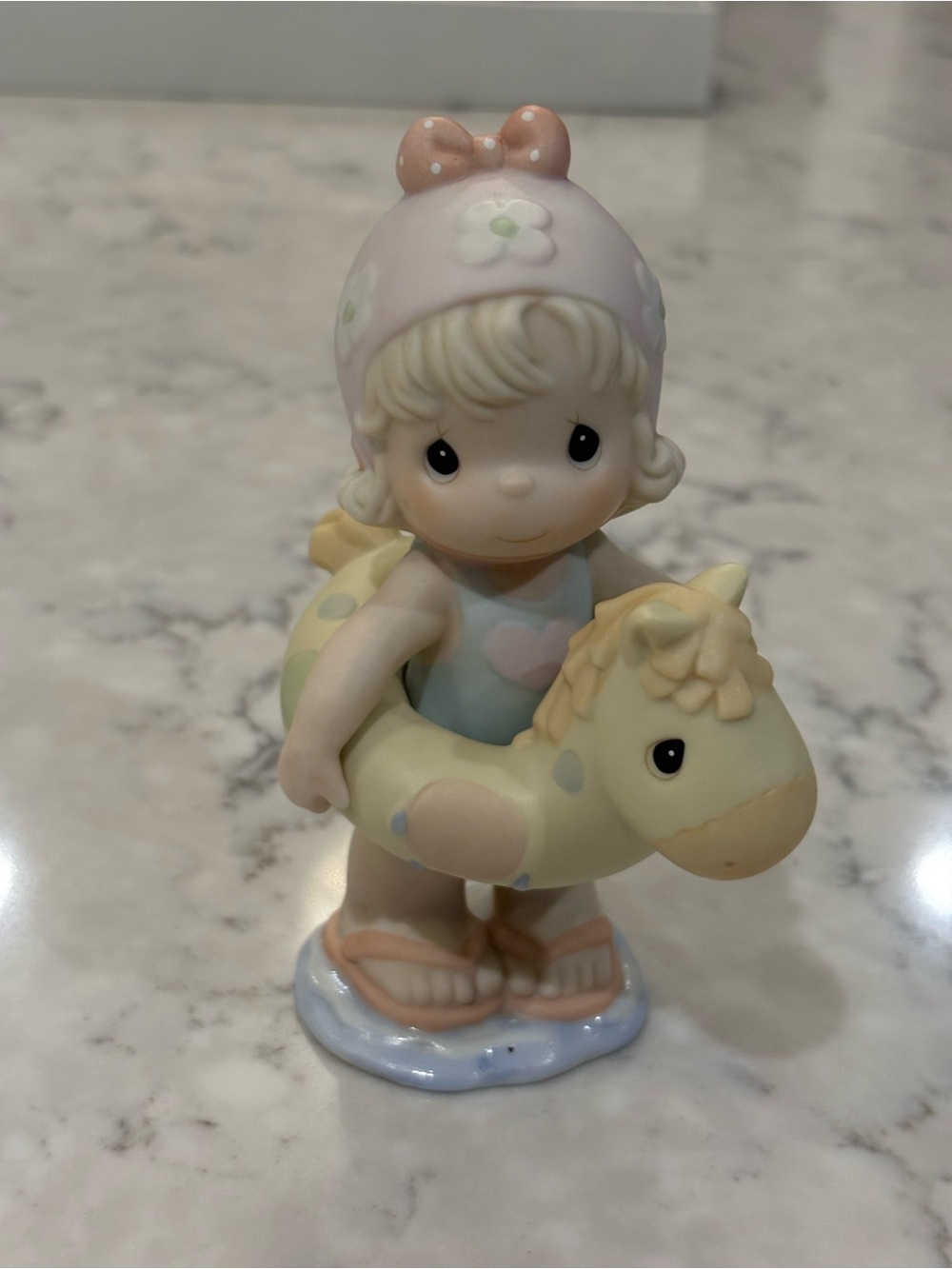Precious Moments Pastel Girl Figurine with Yellow Float Horse